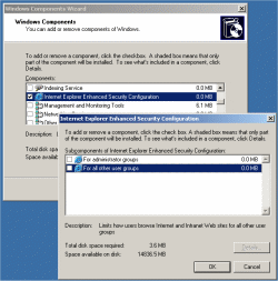 Removing IE's Enhanced Security Configuration